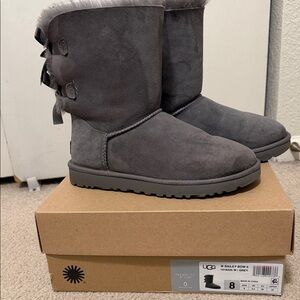 UGG Women's Bailey Bow II Grey Boots
